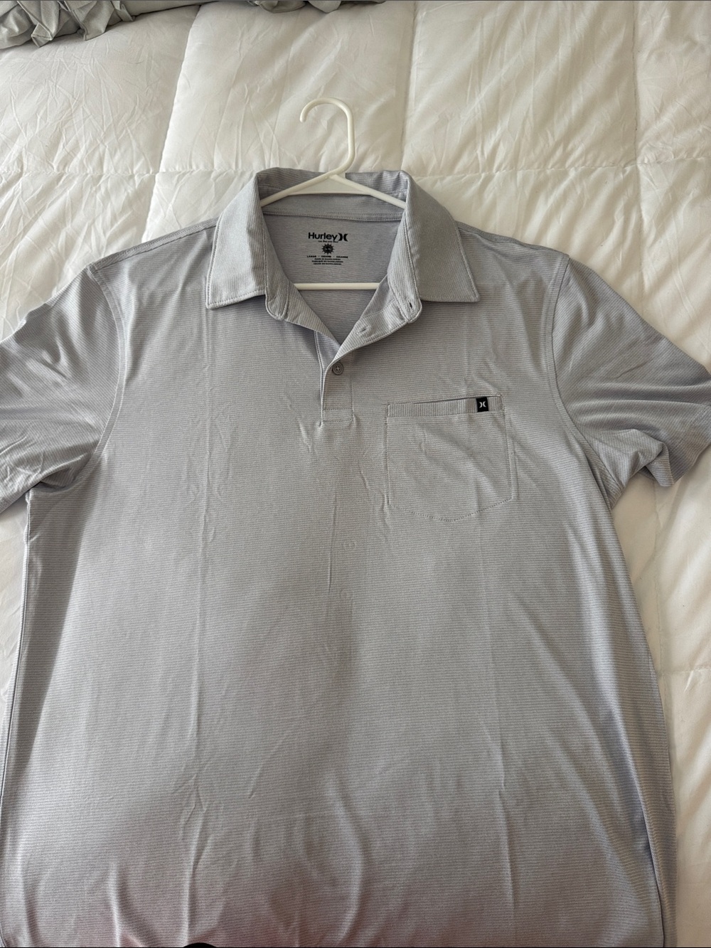 Hurley Men’s Light Gray Polo with Chest Pocket